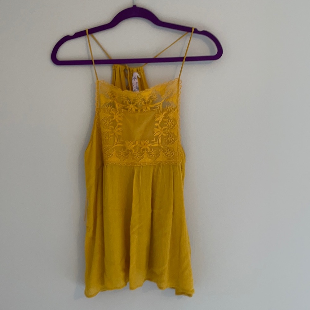 Yellow lace top from Francescas.